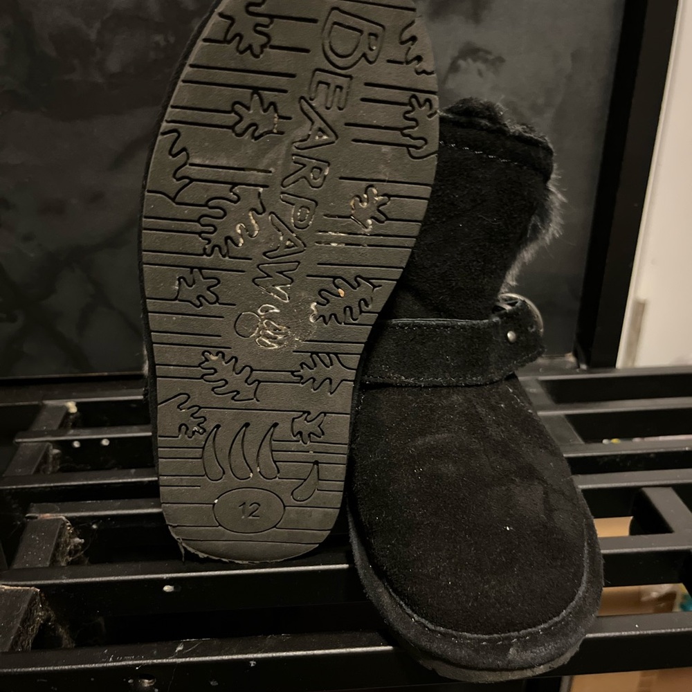 Used black and gray BearPaw boots